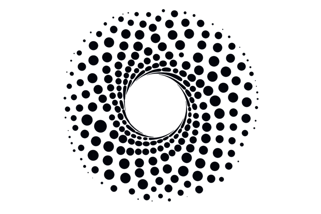 Abstract visualization of focus states with concentric circles representing focus depth